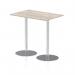 Italia 1200 x 800mm Poseur Rectangular Table Grey Oak Top 1145mm High Silver Leg ITL0261