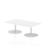 Italia 1400 x 800mm Poseur Rectangular Table White Top 475mm High Leg ITL0264