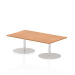Italia 1400 x 800mm Poseur Rectangular Table Oak Top 475mm High Leg ITL0266