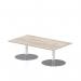 Italia 1400 x 800mm Rectangular Coffee Table Grey Oak Top 475mm High Silver Leg ITL0267