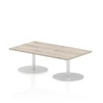 Italia Poseur Table Rectangle 1400/800 Top 475 High Grey Oak ITL0267