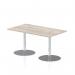 Italia 1400 x 800mm Poseur Rectangular Table Grey Oak Top 720mm High Silver Leg ITL0273