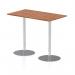 Italia 1400 x 800mm Poseur Rectangular Table Walnut Top 1145mm High Silver Leg ITL0275