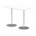 Italia 1400 x 800mm Poseur Rectangular Table White Top 1145mm High Silver Leg ITL0276