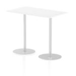 Italia Poseur Table Rectangle 1400/800 Top 1145 High White ITL0276