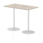 Italia 1400 x 800mm Poseur Rectangular Table Grey Oak Top 1145mm High Leg ITL0279