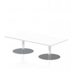 Italia 1600 x 800mm Rectangular Coffee Table White Top 475mm High Silver Leg ITL0282