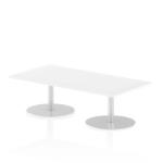 Italia 1600 x 800mm Poseur Rectangular Table White Top 475mm High Leg ITL0282