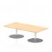 Italia 1600 x 800mm Rectangular Coffee Table Maple Top 475mm High Silver Leg ITL0283