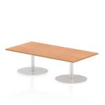 Italia 1600 x 800mm Poseur Rectangular Table Oak Top 475mm High Leg ITL0284