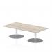 Italia 1600 x 800mm Rectangular Coffee Table Grey Oak Top 475mm High Silver Leg ITL0285