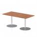 Italia 1600 x 800mm Poseur Rectangular Table Walnut Top 720mm High Silver Leg ITL0287