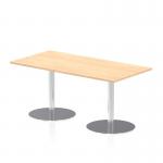 Italia 1600 x 800mm Poseur Rectangular Table Maple Top 720mm High Silver Leg ITL0289