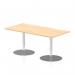 Italia 1600 x 800mm Poseur Rectangular Table Maple Top 720mm High Silver Leg ITL0289