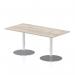 Italia 1600 x 800mm Poseur Rectangular Table Grey Oak Top 720mm High Silver Leg ITL0291