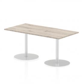 Italia 1600 x 800mm Poseur Rectangular Table Grey Oak Top 720mm High Leg ITL0291