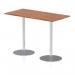 Italia 1600 x 800mm Poseur Rectangular Table Walnut Top 1145mm High Silver Leg ITL0293