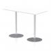 Italia 1600 x 800mm Poseur Rectangular Table White Top 1145mm High Silver Leg ITL0294