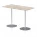 Italia 1600 x 800mm Poseur Rectangular Table Grey Oak Top 1145mm High Silver Leg ITL0297