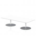 Italia 1800 x 800mm Rectangular Coffee Table White Top 475mm High Silver Leg ITL0300