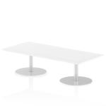 Italia 1800 x 800mm Poseur Rectangular Table White Top 475mm High Leg ITL0300