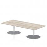 Italia 1800 x 800mm Rectangular Coffee Table Grey Oak Top 475mm High Silver Leg ITL0303