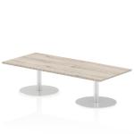 Italia 1800 x 800mm Poseur Rectangular Table Grey Oak Top 475mm High Leg ITL0303