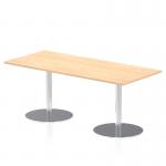 Italia 1800 x 800mm Poseur Rectangular Table Maple Top 720mm High Silver Leg ITL0307