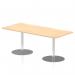 Italia 1800 x 800mm Poseur Rectangular Table Maple Top 720mm High Silver Leg ITL0307