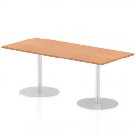 Italia 1800 x 800mm Poseur Rectangular Table Oak Top 720mm High Leg ITL0308