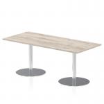 Italia 1800 x 800mm Poseur Rectangular Table Grey Oak Top 720mm High Silver Leg ITL0309