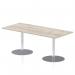 Italia 1800 x 800mm Poseur Rectangular Table Grey Oak Top 720mm High Silver Leg ITL0309