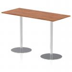 Italia 1800 x 800mm Poseur Rectangular Table Walnut Top 1145mm High Silver Leg ITL0311