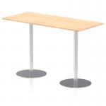 Italia 1800 x 800mm Poseur Rectangular Table Maple Top 1145mm High Silver Leg ITL0313