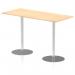 Italia 1800 x 800mm Poseur Rectangular Table Maple Top 1145mm High Silver Leg ITL0313