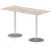 Italia 1800 x 800mm Poseur Rectangular Table Grey Oak Top 1145mm High Silver Leg ITL0315