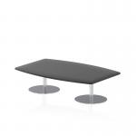 Italia 1800mm High Gloss Coffee Table Black Top 475mm High Silver Leg ITL0316