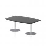 Italia 1800mm Poseur High Gloss Table Black Top 725mm High Silver Leg ITL0318