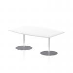 Italia 1800mm Poseur High Gloss Table White Top 725mm High Silver Leg ITL0319