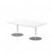 Italia 1800mm Poseur High Gloss Table White Top 725mm High Silver Leg ITL0319