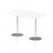 Italia 1800mm Poseur High Gloss Table White Top 1145mm High Silver Leg ITL0321