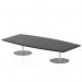 Italia 2400mm High Gloss Coffee Table Black Top 475mm High Silver Leg ITL0322