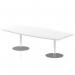 Italia 2400mm Poseur High Gloss Table White Top 725mm High Silver Leg ITL0325