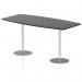 Italia 2400mm Poseur High Gloss Table Black Top 1145mm High Silver Leg ITL0326