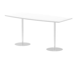 Italia 2400mm Poseur High Gloss Table White Top 1145mm High Leg