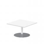 Italia 800mm Square Coffee Table White Top 475mm High Silver Leg ITL0330