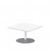 Italia 800mm Square Coffee Table White Top 475mm High Silver Leg ITL0330