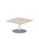 Italia 800mm Square Coffee Table Grey Oak Top 475mm High Silver Leg ITL0333