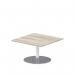 Italia 800mm Square Coffee Table Grey Oak Top 475mm High Silver Leg ITL0333