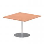 Italia 800mm Poseur Square Table Beech Top 720mm High Silver Leg ITL0334